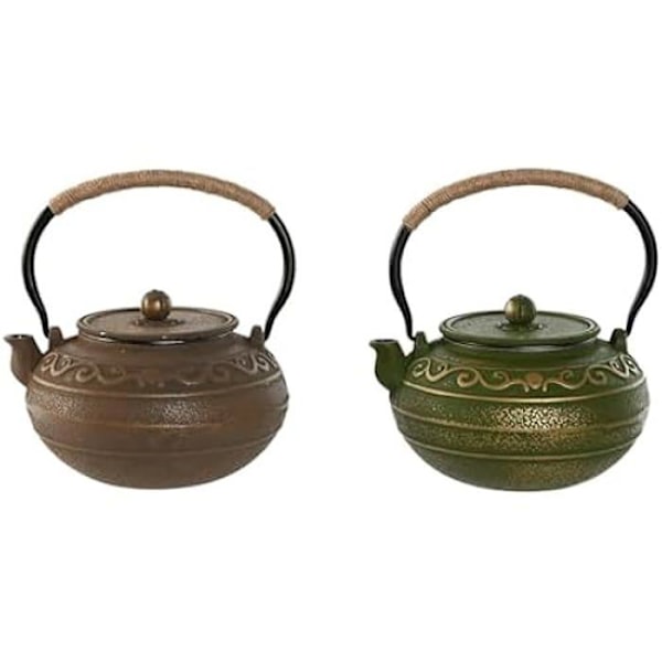 Tekande - HOME ESPRIT - Brungrøn - Rustfrit stål - Jern - 1,3 L (2 enheder) Flerfärgad