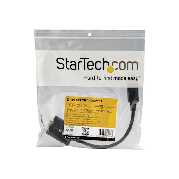 Videoadapteri - StarTech - MDP2VGA2 - DisplayPortista VGA:han - Resoluutio 1920x1200 - Musta