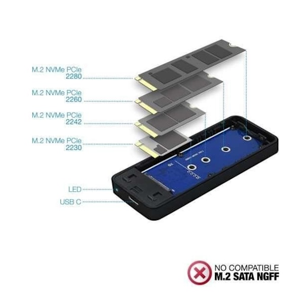 Beskyttelse af harddisk - TooQ - TQE-2280B - SSD M.2 - 2 års garanti - Hurtig levering i Frankrig