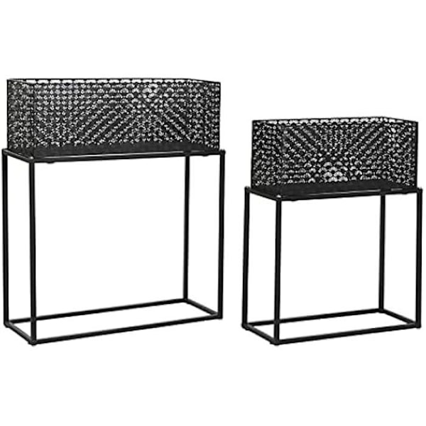 Set med blomkrukor - DKD HOME DECOR - Svart - Metall - 60 x 22 x 70 cm Svart