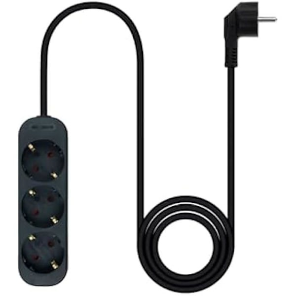 NANOCABLE 10.38.0003-NS-BK - Strømskinne med 3 fatninger, 1,4 m, sort Svart