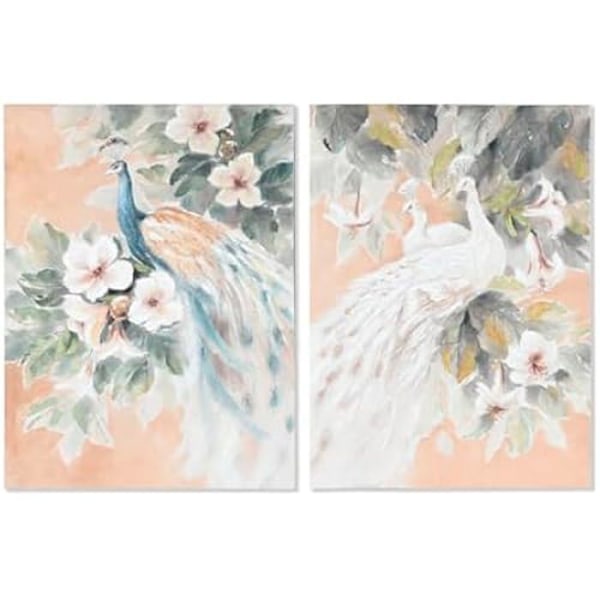 Maalaus - KOTI ESPRIT - Trooppinen - 90 x 120 cm - Monivärinen - 2 kpl mångfärgad