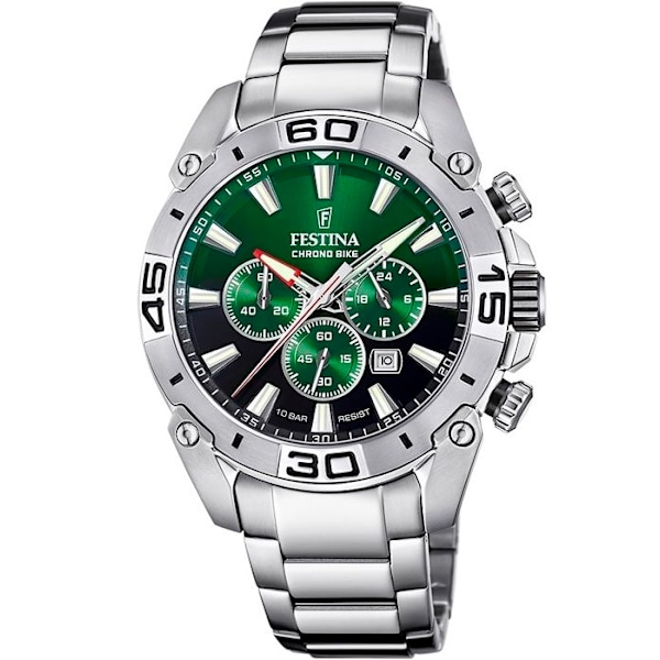Ur - Festina - F20543/3 - Chronograf - Grøn skive - Vandtæthed 100m Grön
