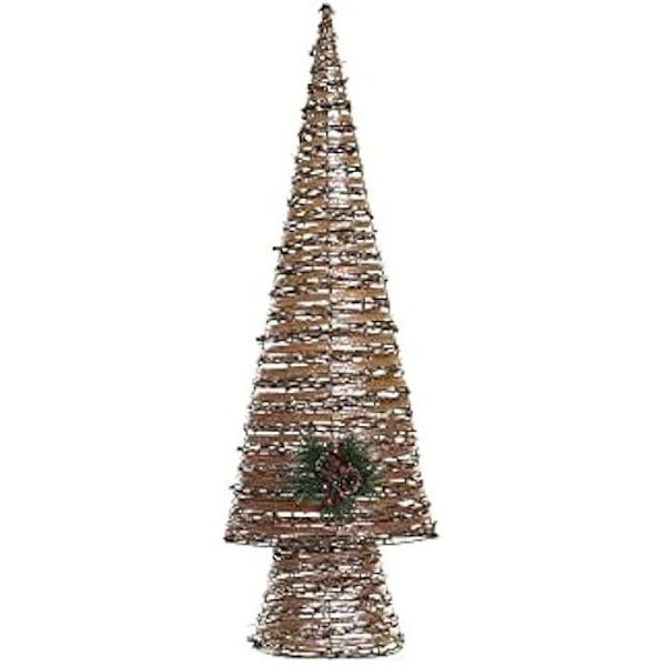 Juletræ - DKD Home Decor - LED - Rattan - Flerfarvet - 32 x 18 x 100 cm Flerfärgad