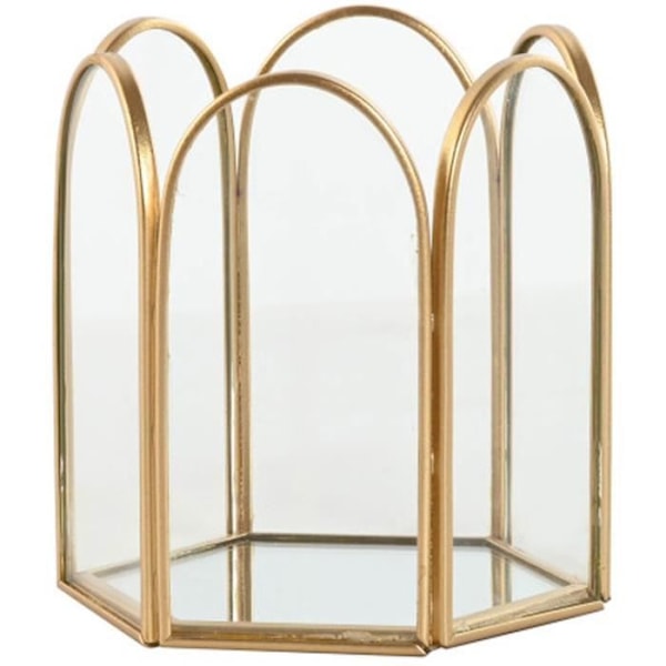 Oreaufuget i metal i guld og spejl 9x8x9.5cm gyllene