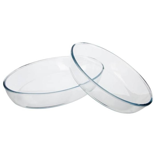Ovnfade - BORCAM - Oval - Ildglas - Sæt med 2 - 26 og 35 cm Transparent