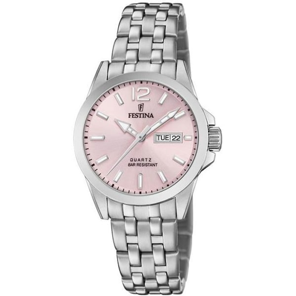 Kvindeur - Festina - 20455 - Analog - Rustfrit Stål - Chic Silver, Rosa