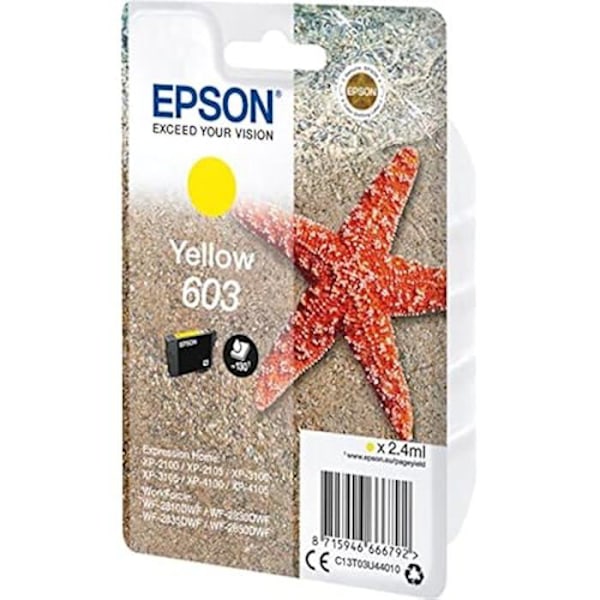 Originale Epson blækpatroner - XP-2100, 3100, 4100 / WF-2830DWF, 2850DW - nr. 603 Gul