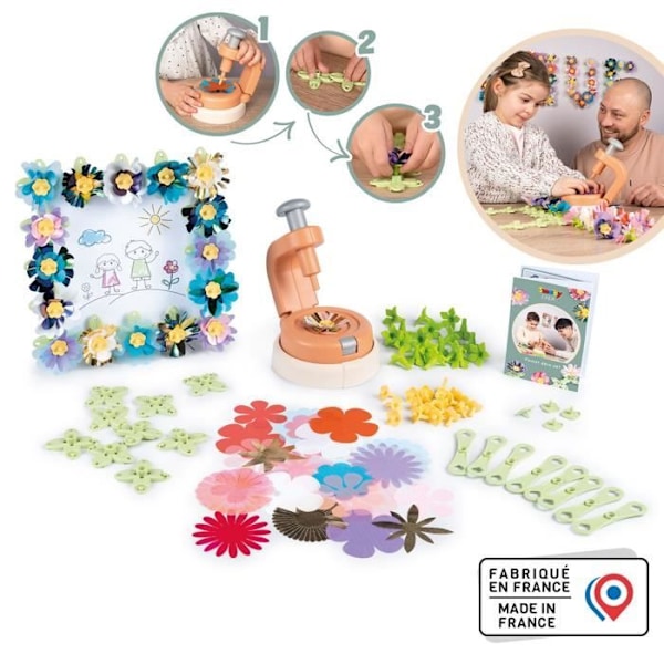 Smoby - Kreativ fritid - Blomstersæt, dekorative genstande - 200 tilbehør - Fremstillet i Frankrig Flerfärgad