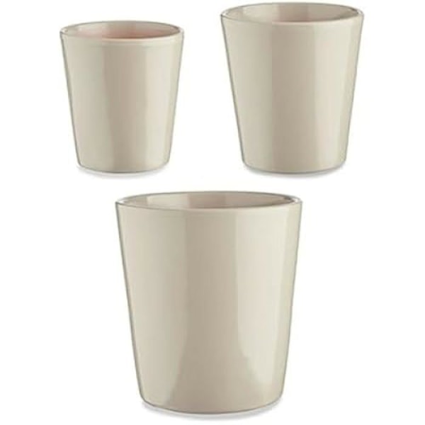 Blomkrukor - IBERGARDEN - Set med koniska krukor - 3 delar - Ø 14 cm, Ø 17 cm, Ø 22 cm - Grå Flerfärgad