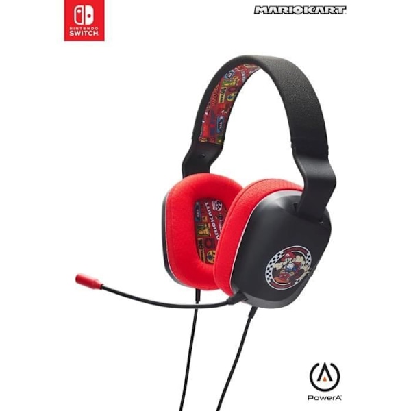 Kabelanslutet stereoheadset - POWER A - Nintendo Switch - Mario Kart