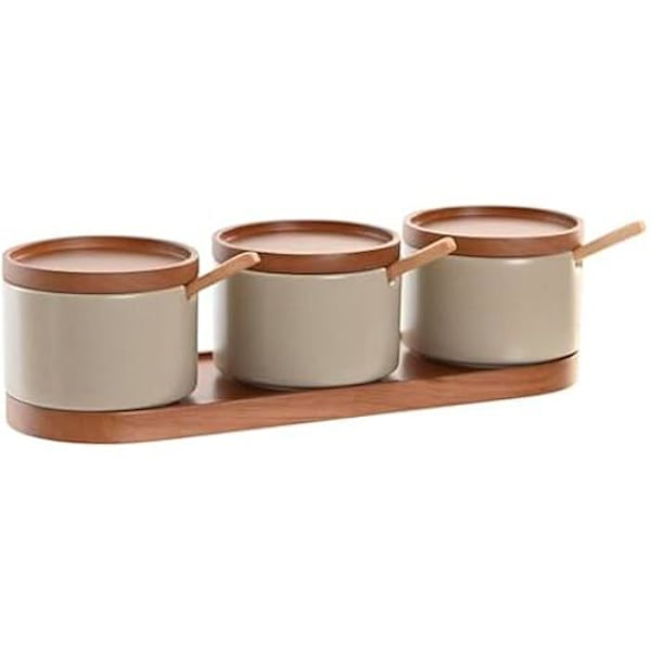 Sukkerskål - DKD HOME DECOR - Gummitræ - 7 stk - 29 x 10 x 7 cm - Brun