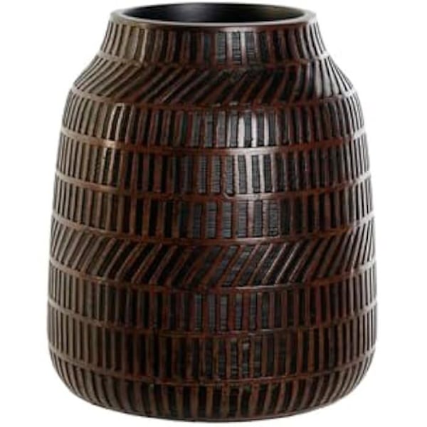 Dekorativ vas - HOME ESPRIT - Colonial modell - Svartbrunt harts - 19 x 19 x 21 cm - Modern stil Flerfärgad