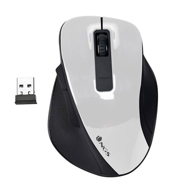 Trådløs optisk mus - NGS - BOW - Hvid - 5 knapper - Justerbar - 800/1200/1600 dpi