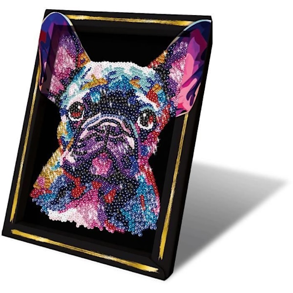 Kit til kreative hobbyer - LANSAY - Kollektion Pailletter - Pop art hund - Fra 14 år Flerfärgad