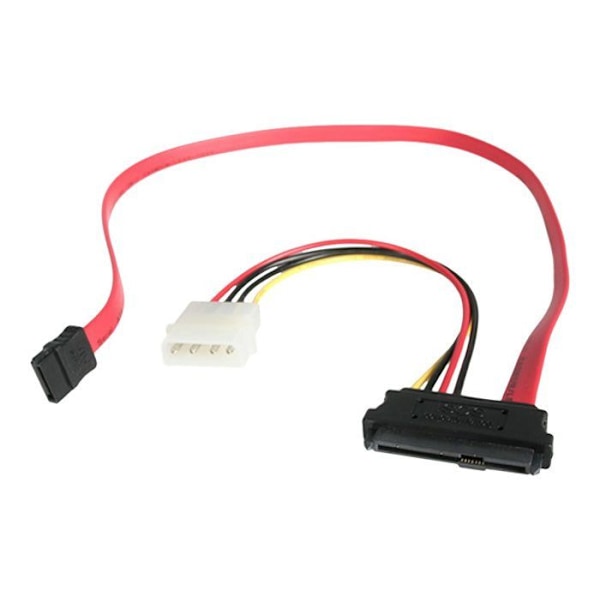 Kaapeliadapteri - StarTech - SFF-8482 -> SATA - 46 cm - LP4-virta - Punainen