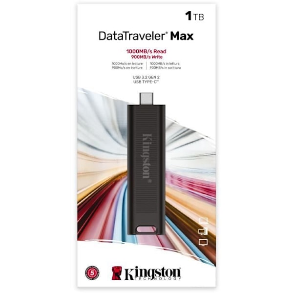 USB-minne - KINGSTON - DataTraveler Max 1TB - USB 3.2 Gen 4