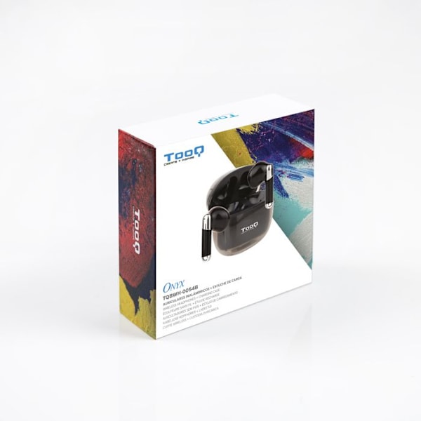 TOOQ TQBWH-0054B trådløse øretelefoner - Onyx med Bluetooth-mikrofon og opladningsetui - Sort Svart