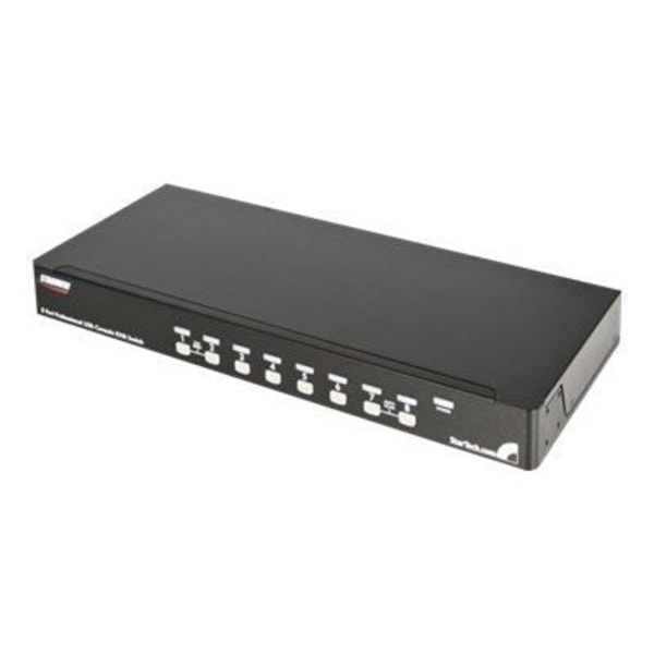 STARTECH 8-portars USB PS/2 KVM-switch - Stapelbar på rack med OSD Svart