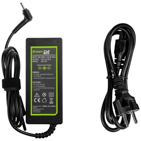 Alimentation PC bærbar - GREENCELL - GC-AD73P - 19V 3.42A - CA 100-240/ DC 12