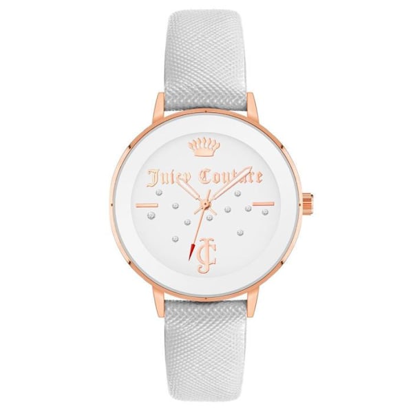 Kvindeur - Juicy Couture - JC1264RGWT - Kvarts - Læder - 38MM rosaguld vit/vit