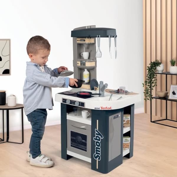 Tefal Studio kök för barn - Smoby - 27 tillbehör ingår Grå och vit