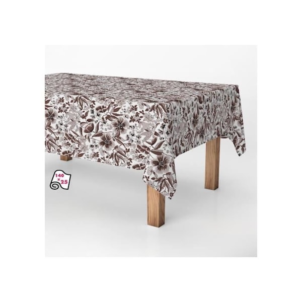 Dugulv af duge - Exma - Moderne blomster - 140cm x 25m - Syntetisk - Ikke vaskbar Brun