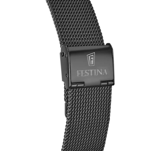 Herremontre - FESTINA - AUTOMATISK - Sort Stål - Rund - 41 mm Svart