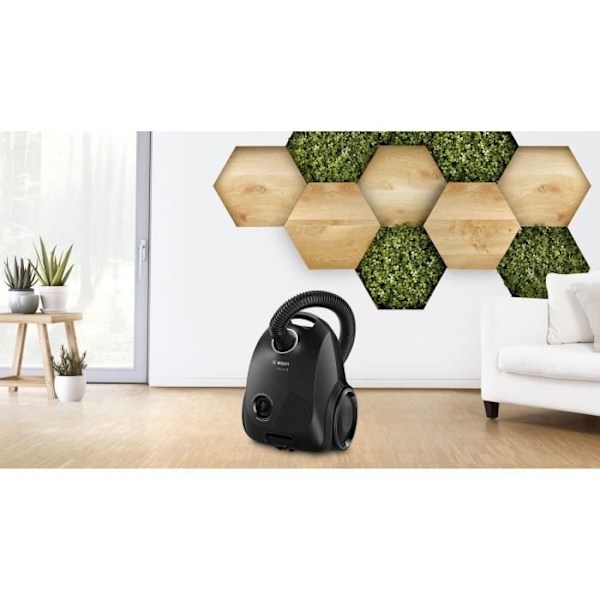 BOSCH GL20S Sort - Støvsuger med pose - 600 W - Stor støvpose - Holdbare materialer og motor Svart