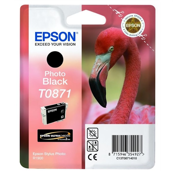 Epson T0871 Flamingo sort blækpatron