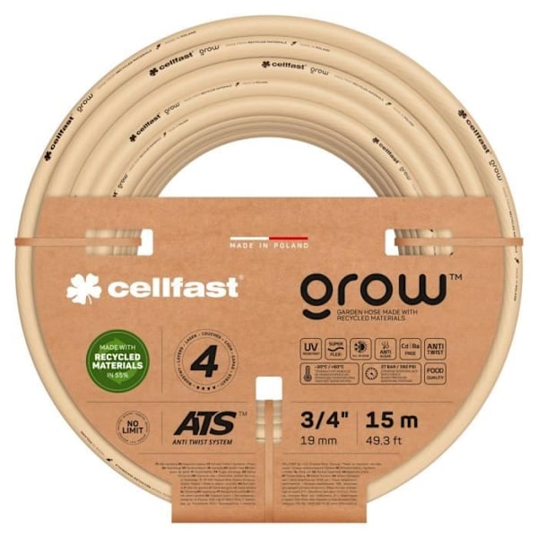 3-4" letku 15m Cellfast GROW - 4 kerrosta - ATS - kudottu verkko - UV-kestävä - Algenesto