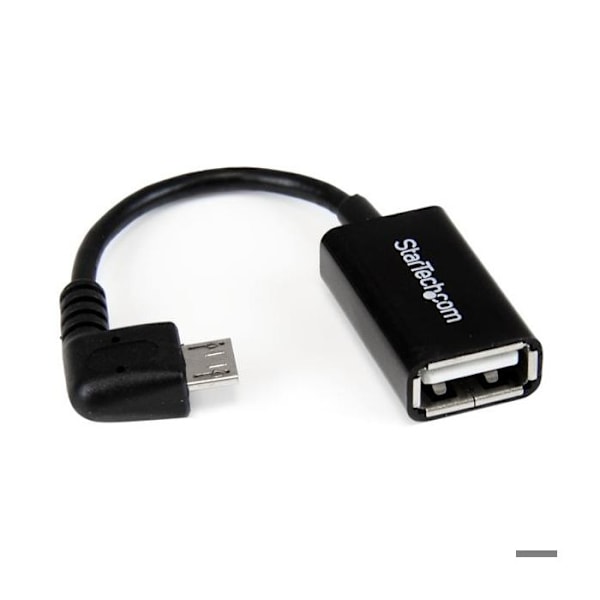Oikean kulman mikro-USB-USB-isäntä-OTG-sovitin - 12 cm:n suorakulmainen mikro-USB-USB-isäntä-OTG-kaapeli - M/F - UUSBOTGRA