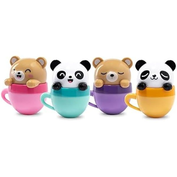 MARTINELIA - Kawaii Cup læbepomade til børn - Fugtgivende læbepomade til piger - Tilfældig model kokos, jordbær, drue Slumpmässigt mönster kokos, jordgub