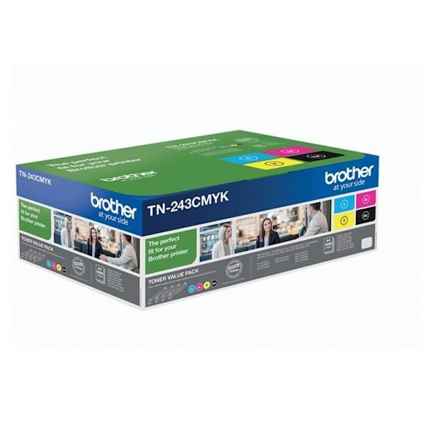 Pakke med 4 Brother TN-243CMYK tonere - Udskriver op til 1.000 sider