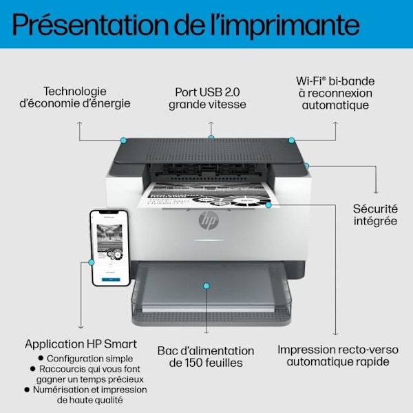 HP LaserJet M209dw sort/hvid laserprinter med enkelt funktion