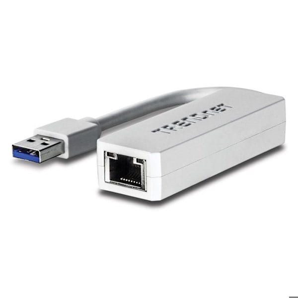 USB 3.0 - Gigabit - TRENDnet - TU3-ETG - 1 Ethernet-portti - Taaksepäin yhteensopiva USB 2.0 - Nopeus 2Gb/s