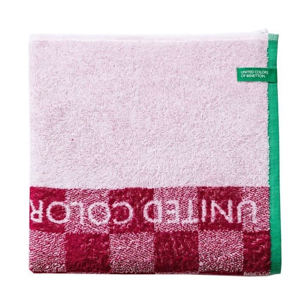 Rantaläppä BENETTON - Vaaleanpunaiset Neliöt Lapset - 70 x 140 cm - 100% Puuvilla - Lapsi Rosa