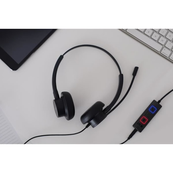 SPC Brave Pro – PC-kuulokemikrofonilla ja melunvaimennus, USB-A+AUX-liitäntä, kaukosäädin ja keinonahkaiset korvatyynyt Svart