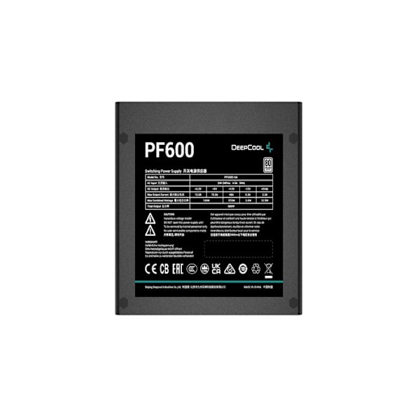 Strømforsyning PC - DEEPCOOL - R-PF600D-HA0B-EU - PF600 - 80 Plus
