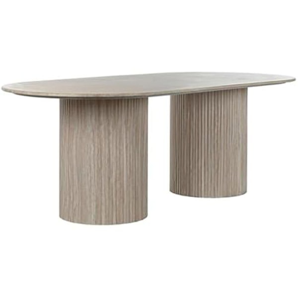Spisebord - HOME ESPRIT - Rektangulært - Hvid Beige - 220 x 100 x 75 cm - Flerfarvet Flerfärgad