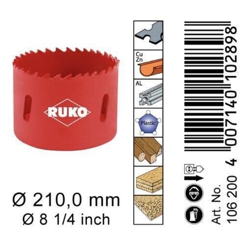 Klocksåg - RUKO - 106200 - Bi-metall - 210 mm - Variabel tandning