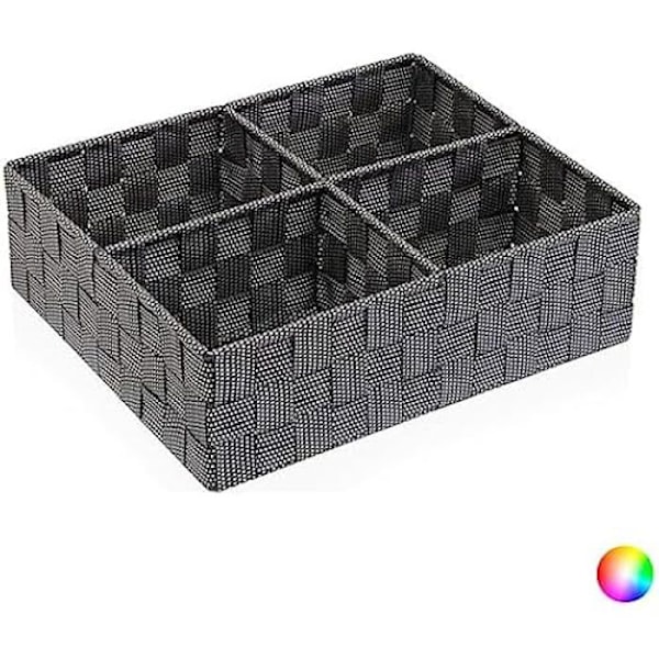 Säilytyslaatikko tekstiililokeroilla - BIGBUY HOME - Harmaa - 27 x 10 x 32 cm Grå