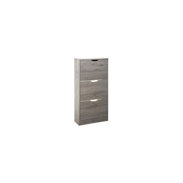 Sko skab 3 skuffer - B. 60 x D. 24 x H. 115 cm - Grå grå