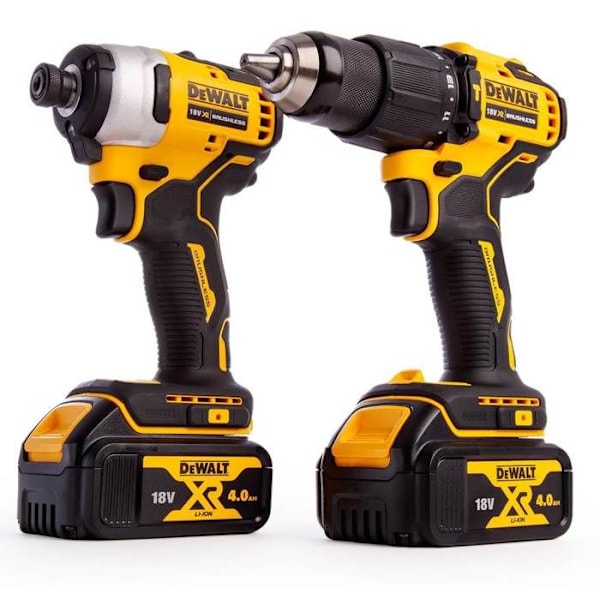 Pack med 2 værktøjer 18V (DCD709/DCF809) + 2 batterier 4 Ah + oplader + kasse DT70708 T-STAK - DEWALT - DCK2062M2T