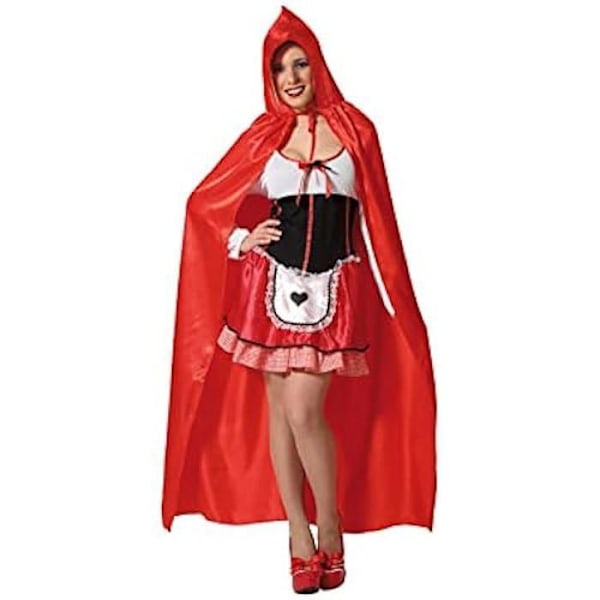 Hættekappe - ATOSA - 140 cm - Rød satin - Voksen kostume - Halloween Röd