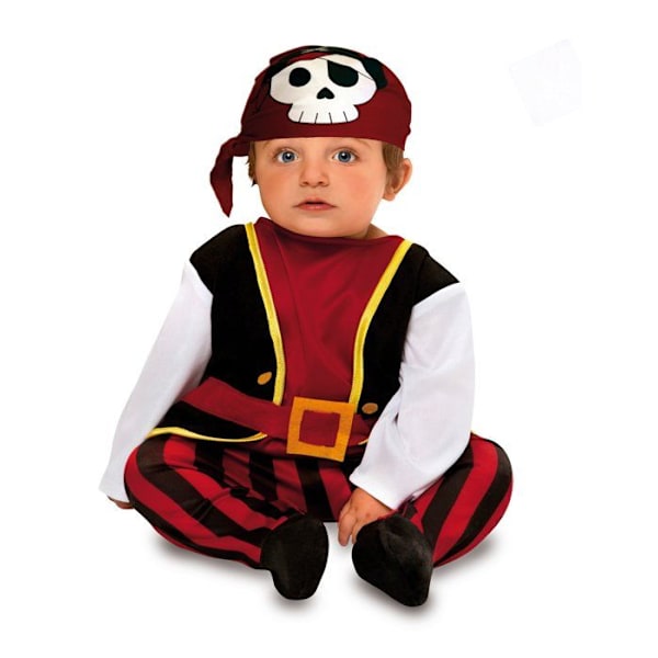 Piratdräkt för pojke - Storlek 7-12 månader - Concinnatis - Jumpsuit och huvudduk Rött, svart och vitt