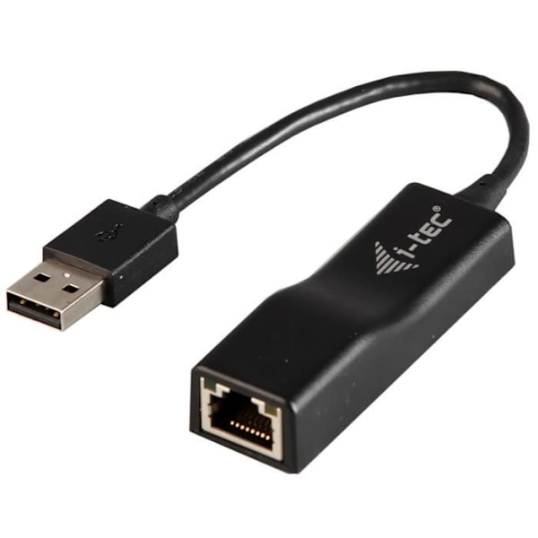Ethernet-adapter - I-TEC - USB til RJ45 - 100/10 Mbps - USB 2.0 - Sort Sort