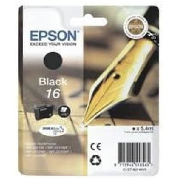 Blækpatron - EPSON - T1621 - Sort - 175 sider - Kompatibel med Epson-printere