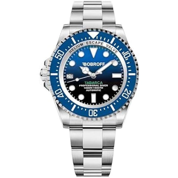 Bobroff BF0003iba Automatisk herreur - Armbånd i rustfrit stål - Blå - 42 mm Silver
