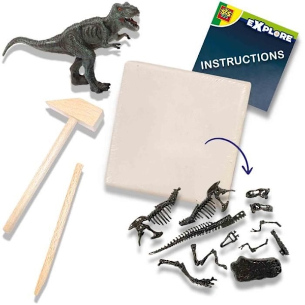 Dinosaurudgravning og skeletter 2 i 1 - T-rex - SES CREATIVE Flerfärgad